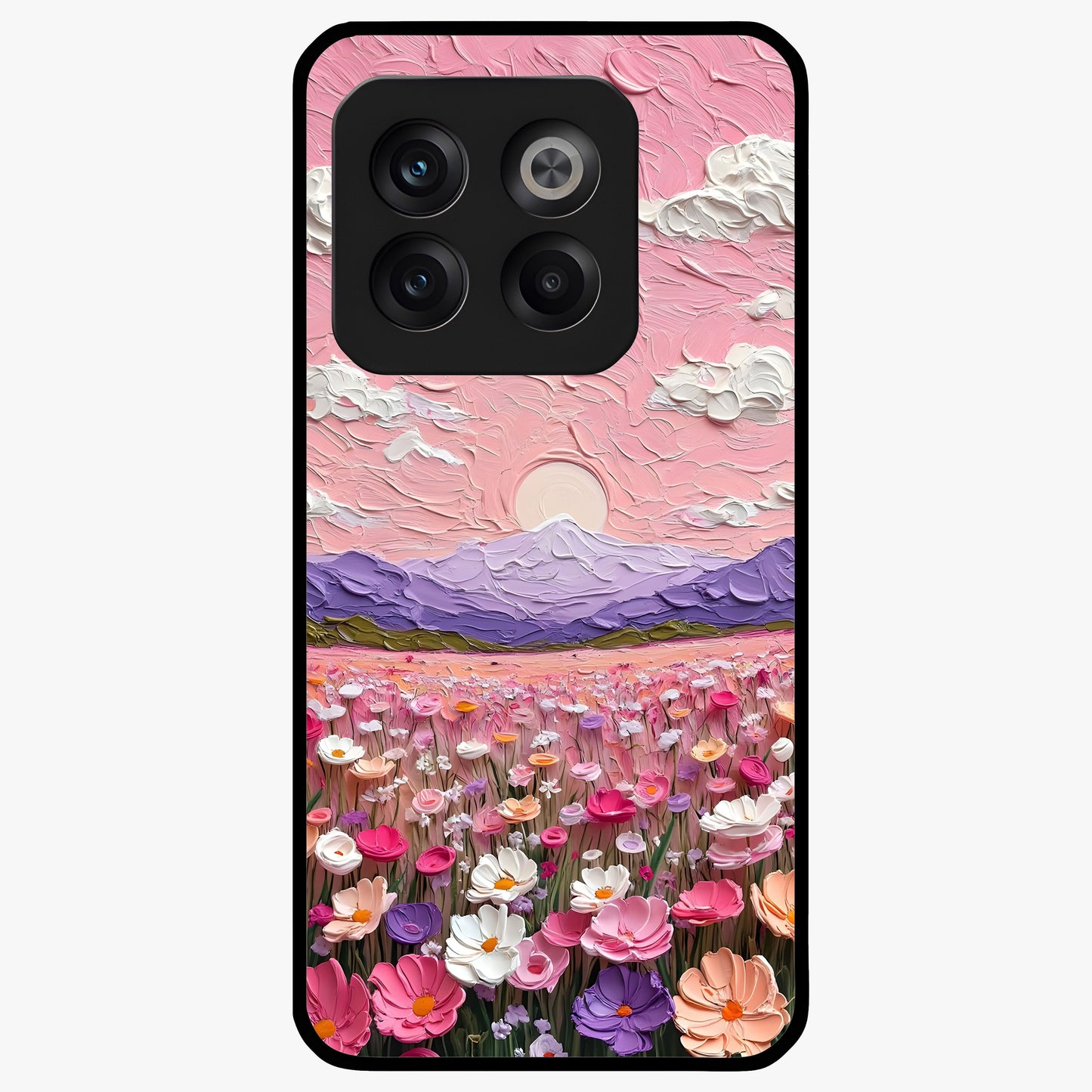 Pink Pastel Groovy Art Glass Case for 1+10T playful front view featuring groovy retro artwork in pastel pink tones