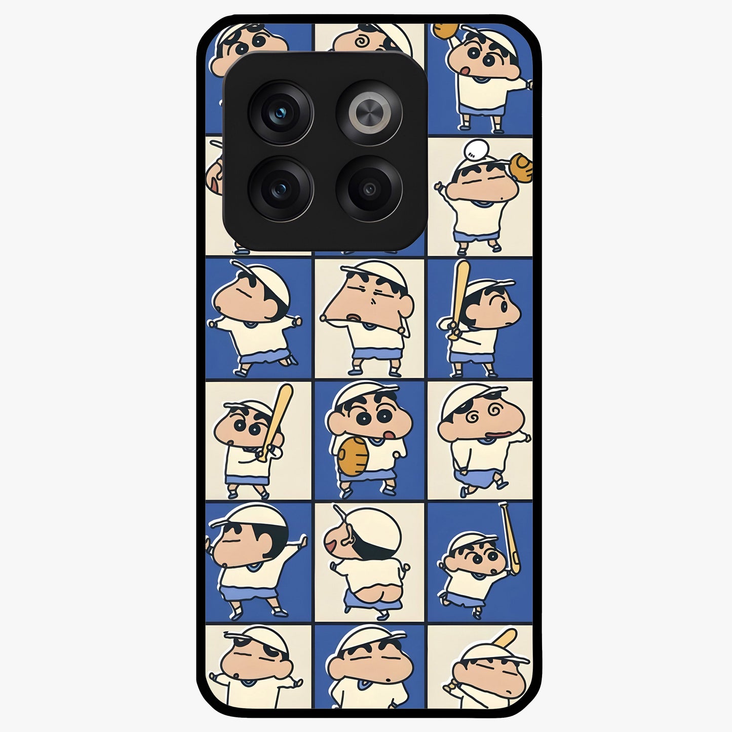 Playful Shin Swing Glass Case for 1+10T lively front view featuring animated character artwork with playful theme