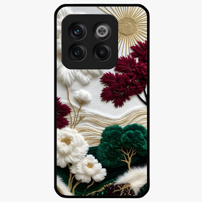 Radiant Bloom Elegance Glass Case for 1+10T elegant front view featuring luminous floral artwork