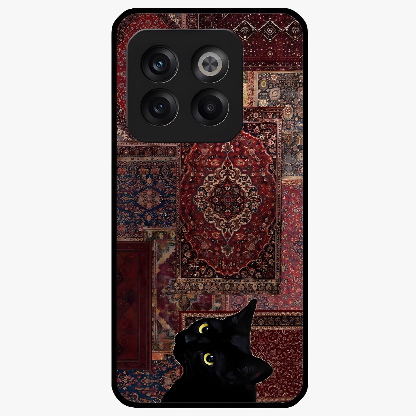 Regal Magic Cat Apple Glass Case for 1+10T playful front view featuring charming cat artwork with whimsical theme