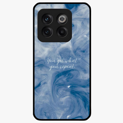 Repeat Your Destiny Glass Case for 1+10T motivational front view featuring bold typography artwork