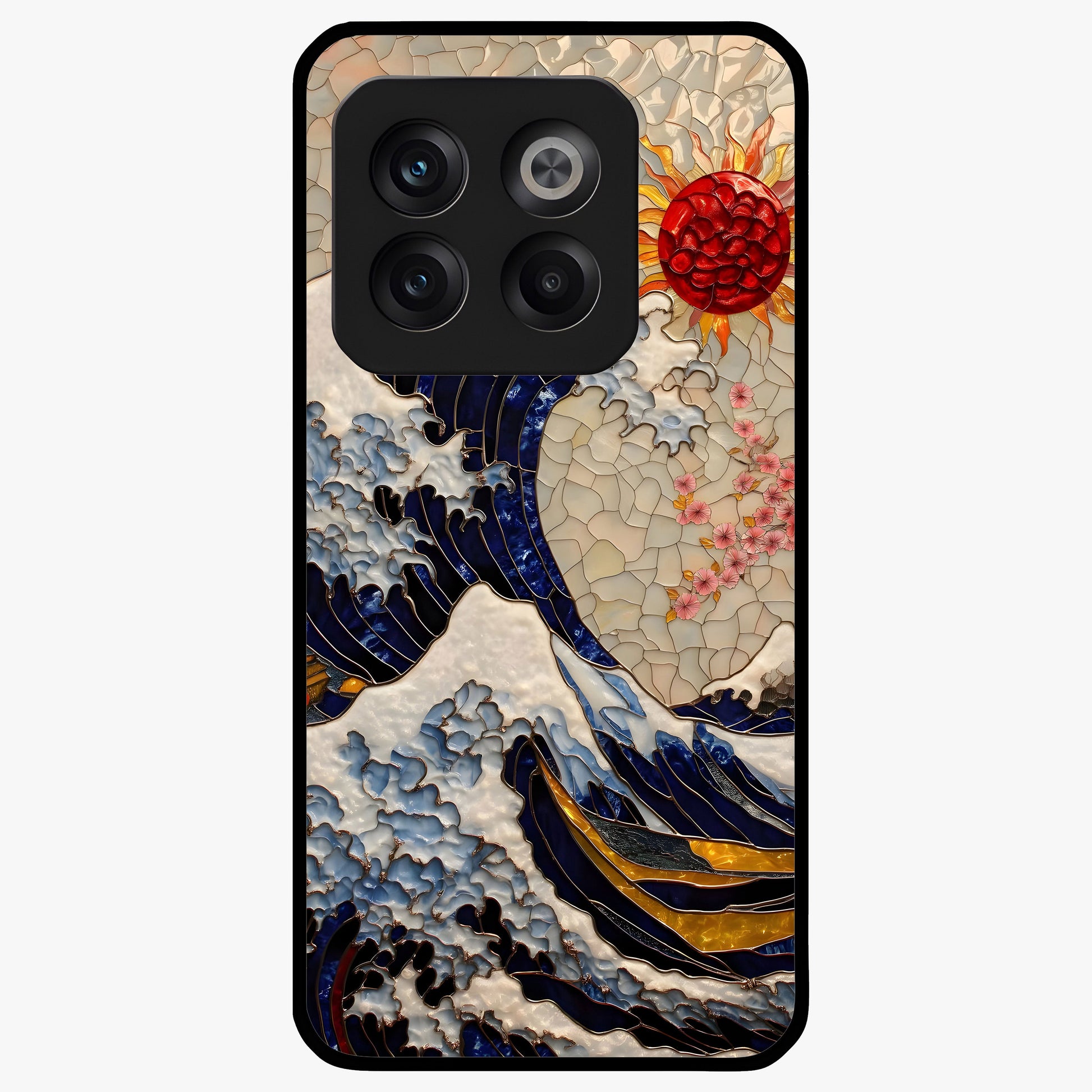 Rising Wave Glory Glass Case for 1+10T dynamic front view featuring powerful wave inspired artwork