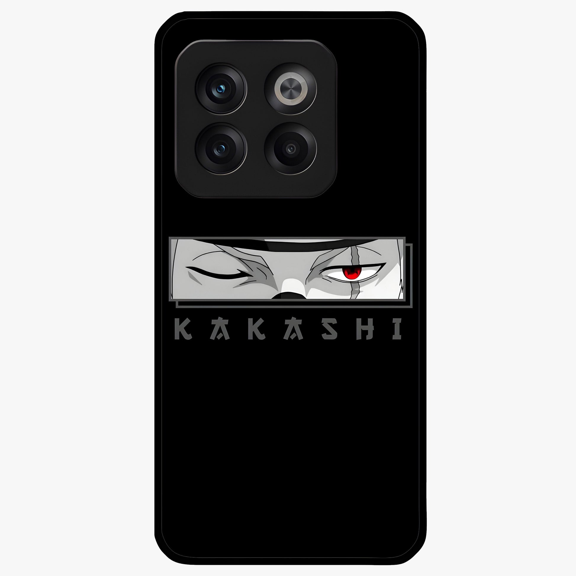 Scarlet Ninja Gaze Glass Case for 1+10T striking front view featuring ninja inspired artwork in crimson tones