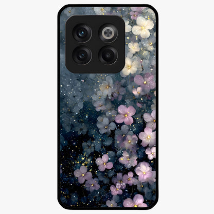 Starlit Blossom Dreams Glass Case for 1+10T dreamy front view featuring floral artwork under sparkling night sky