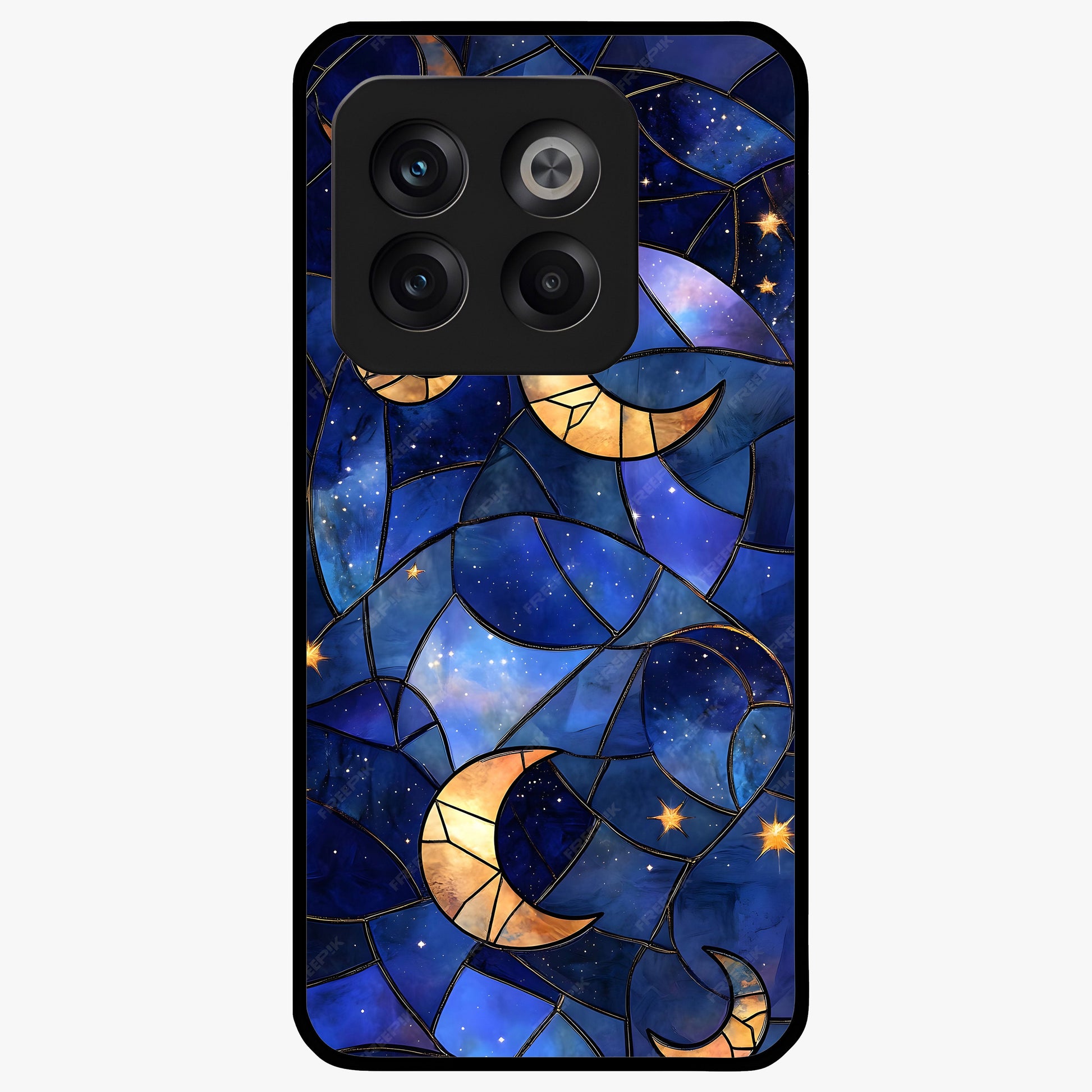 Starlit Sky Tapestry Glass Case for 1+10T elegant front view featuring starry sky artwork in tapestry style