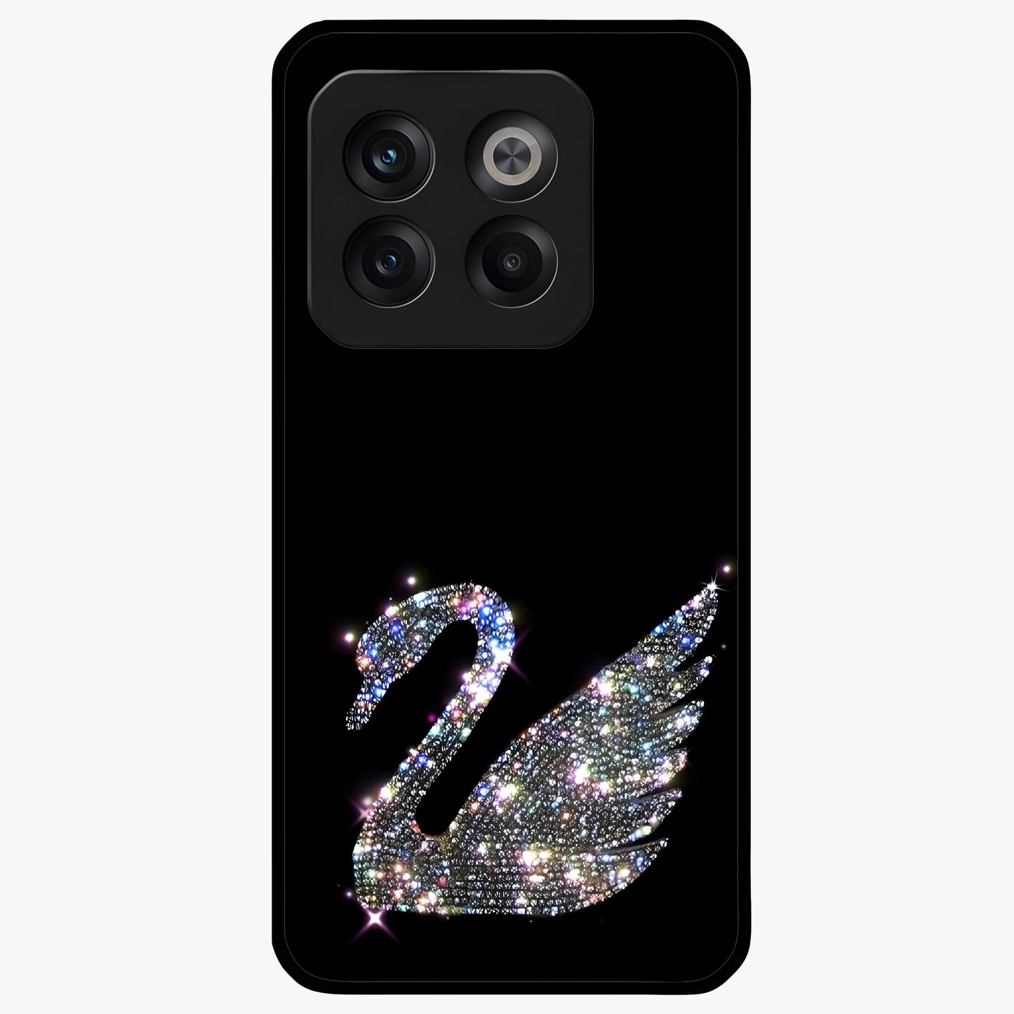 Starlit Swan Grace Glass Case for 1+10T graceful front view featuring swan artwork under shimmering night sky