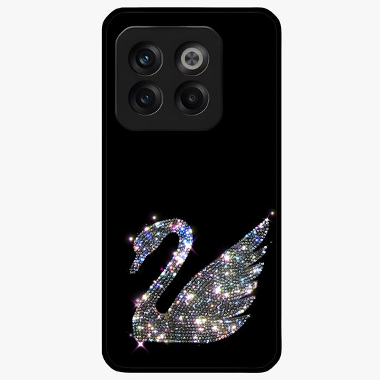 Starlit Swan Grace Glass Case for 1+10T graceful front view featuring swan artwork under shimmering night sky