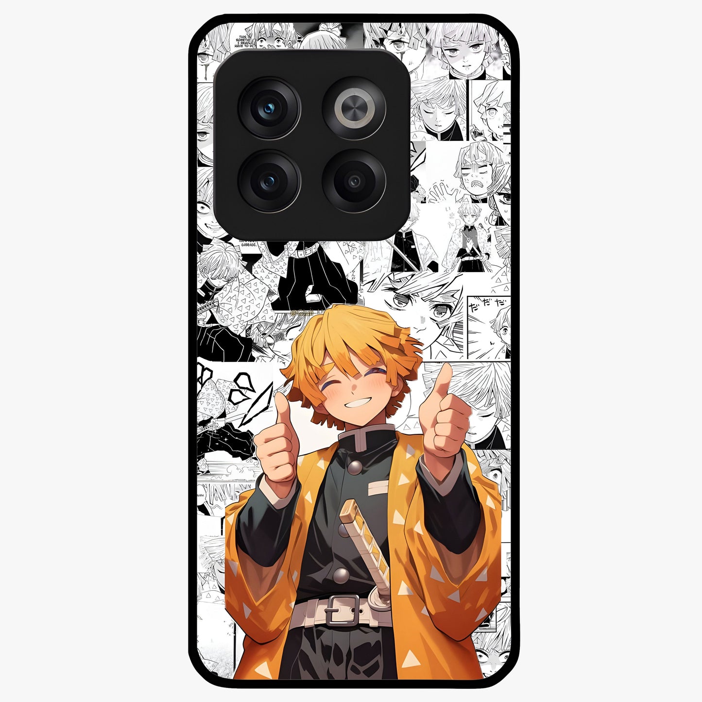 Thunder Smile Hero Glass Case for 1+10T bold front view featuring powerful hero inspired artwork with electric tones