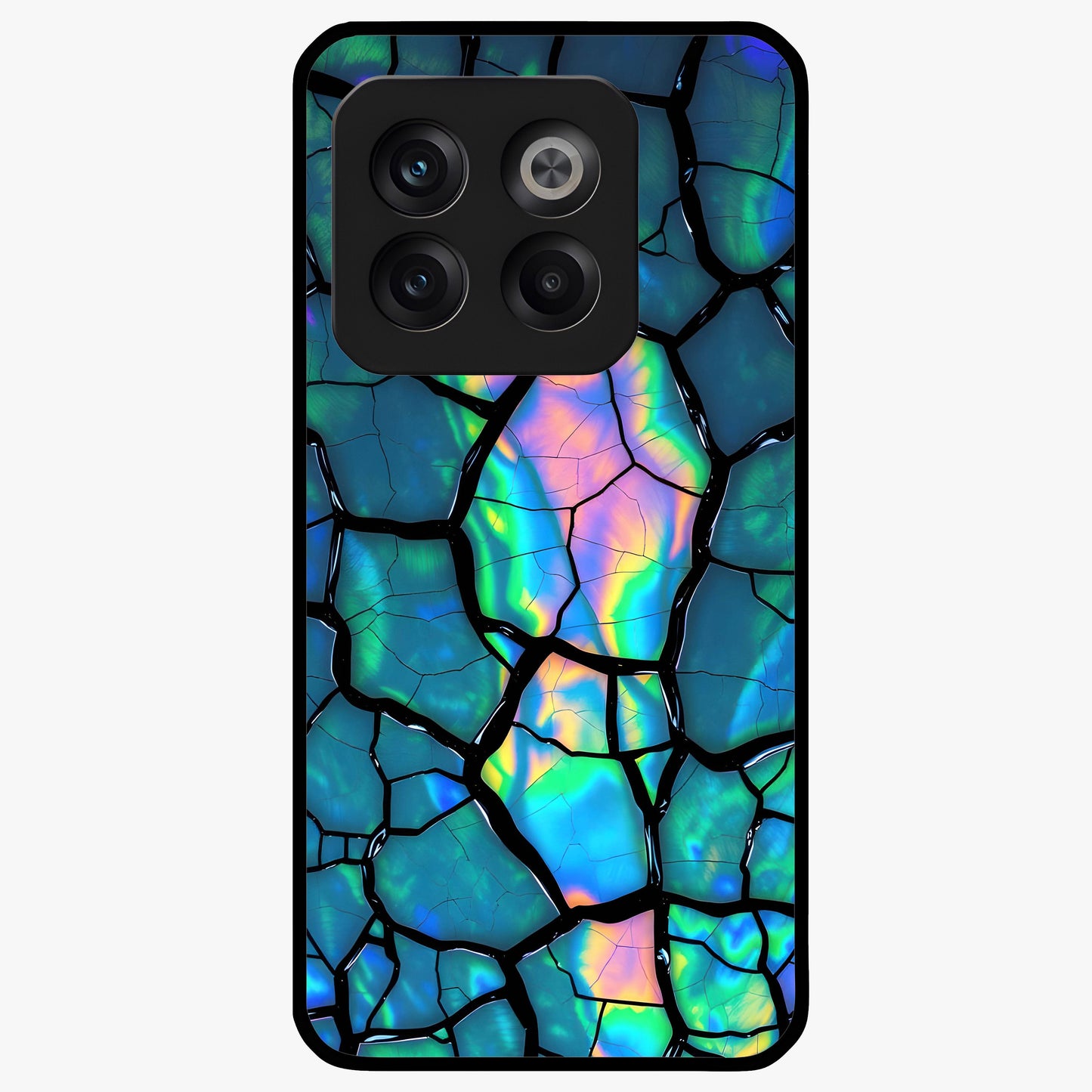Tropical Wing Vibe Glass Case for 1+10T vibrant front view featuring wing inspired artwork with tropical colors