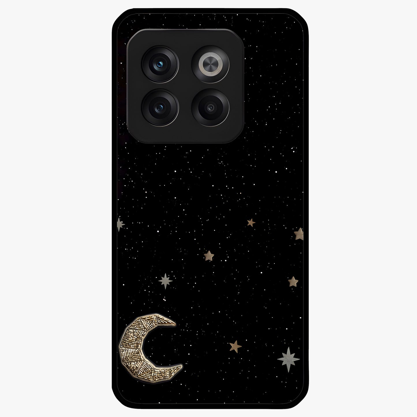 Twinkle Star With Half Moon Glass Case for 1+10T dreamy front view featuring star and crescent moon artwork