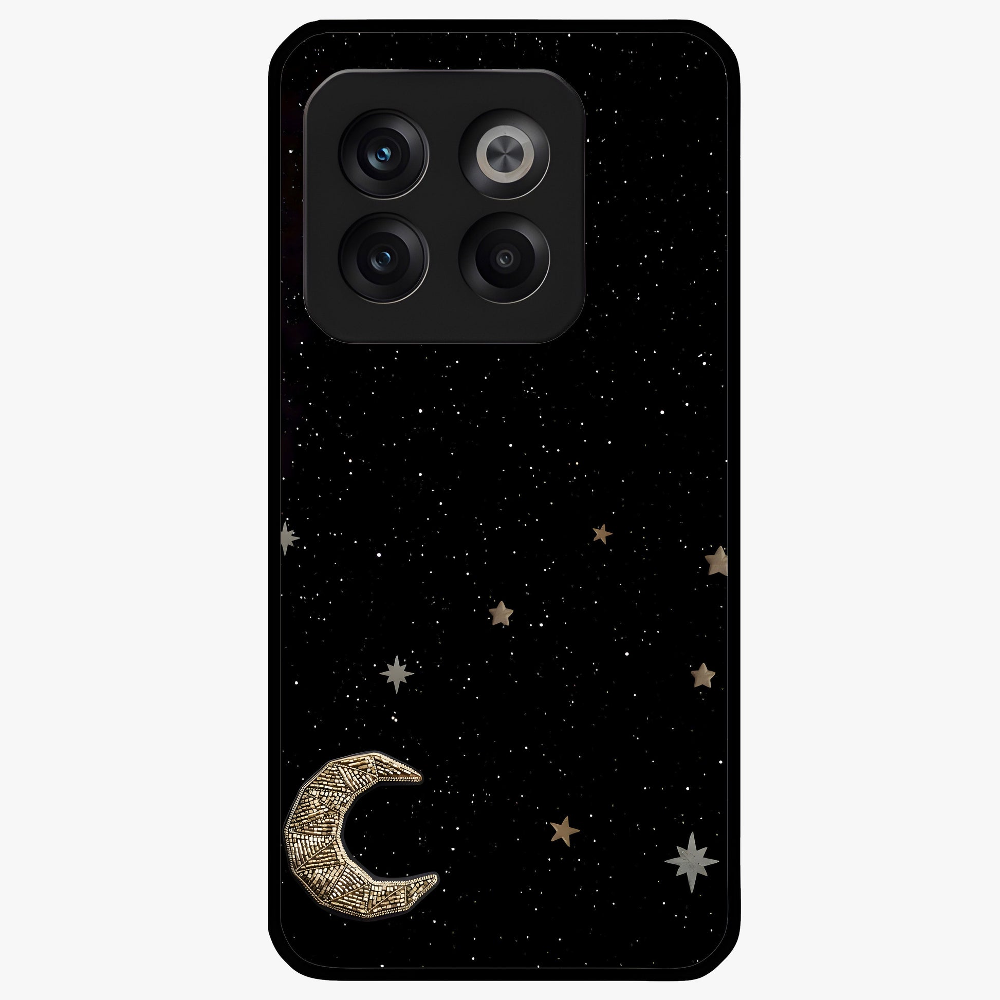 Twinkle Star With Half Moon Glass Case for 1+10T dreamy front view featuring star and crescent moon artwork