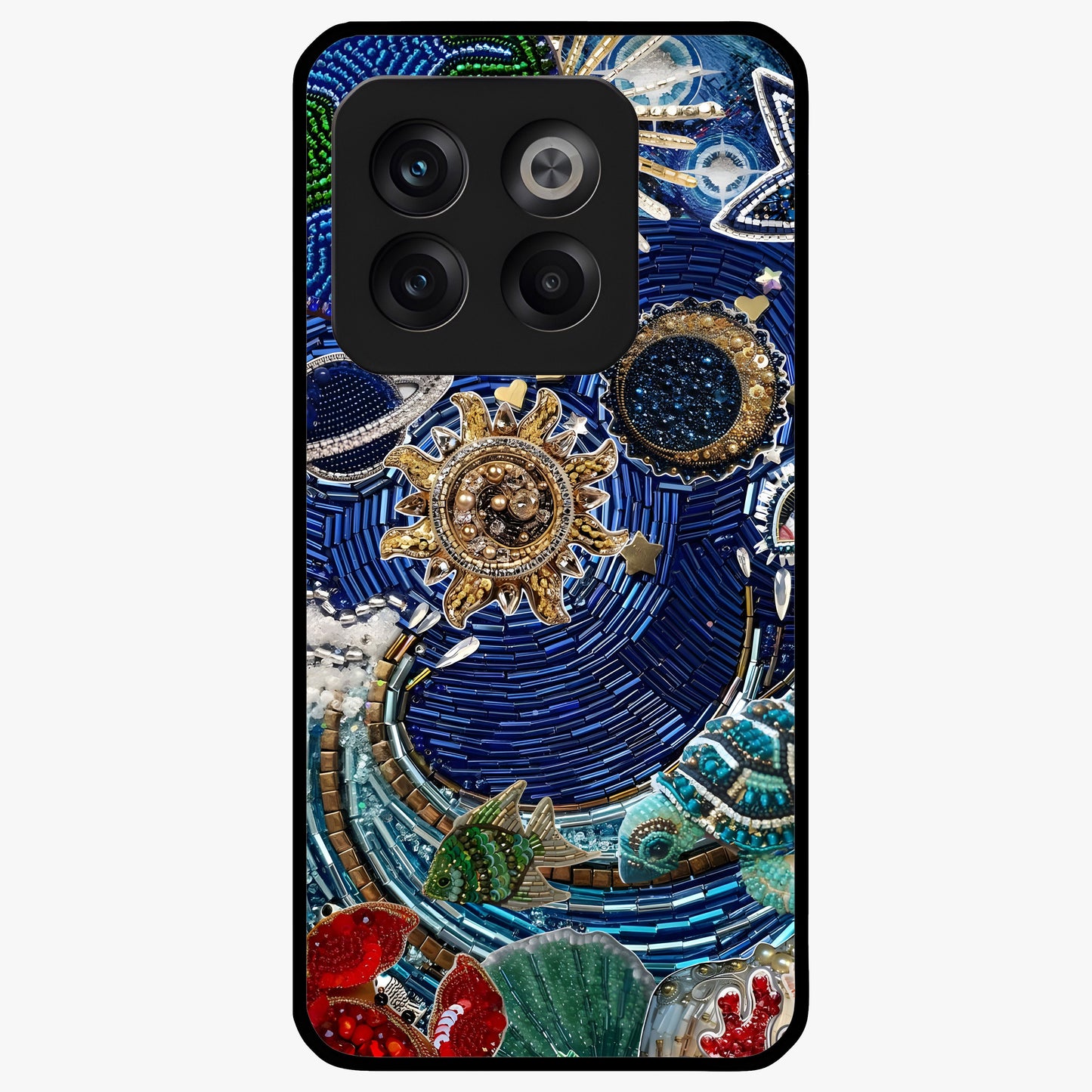 Universe Underwater Spark Glass Case for 1+10T imaginative front view featuring cosmic underwater themed artwork