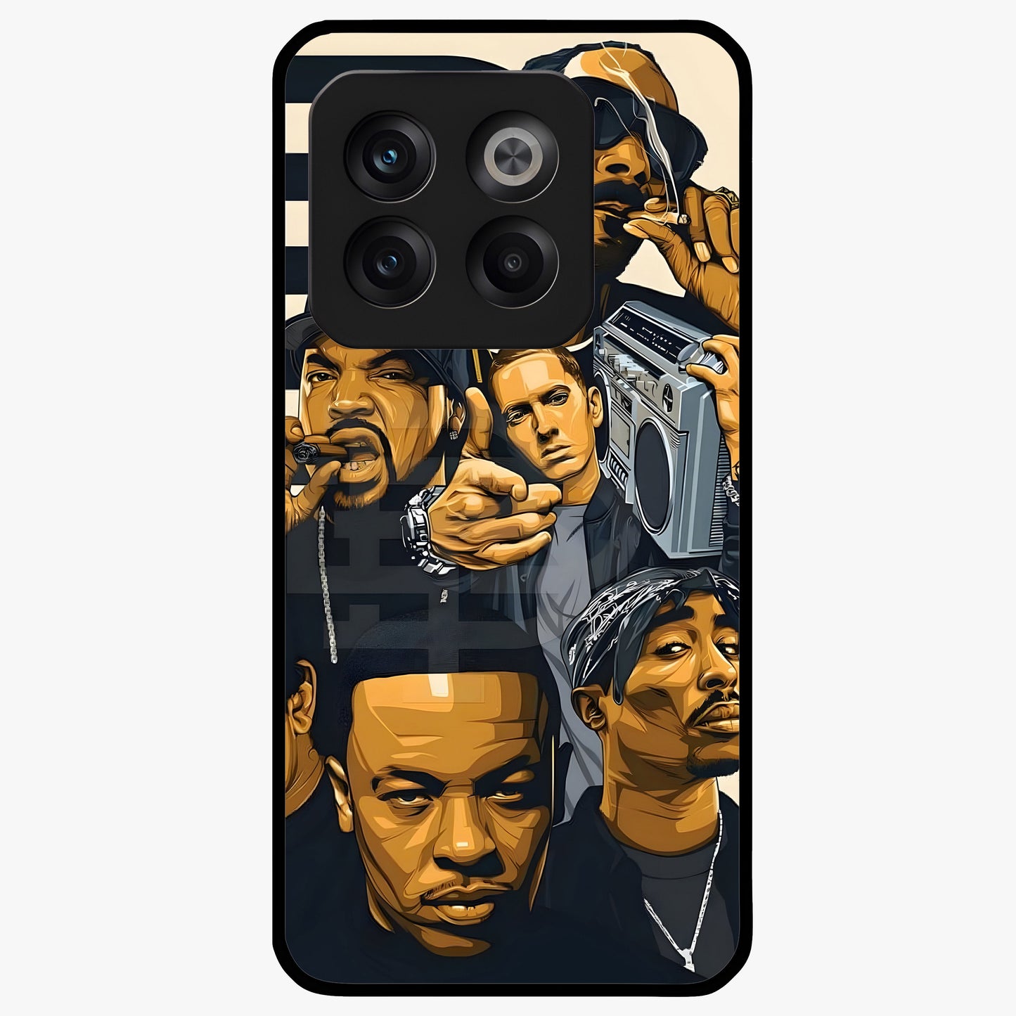 Urban Rap Legends Glass Case for 1+10T bold front view featuring street inspired music artwork