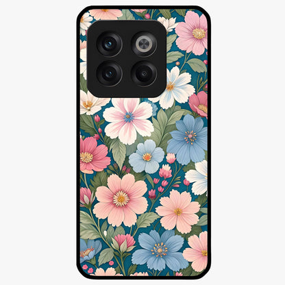 Vintage Floral Charm Glass Case for 1+10T graceful front view featuring charming retro floral artwork