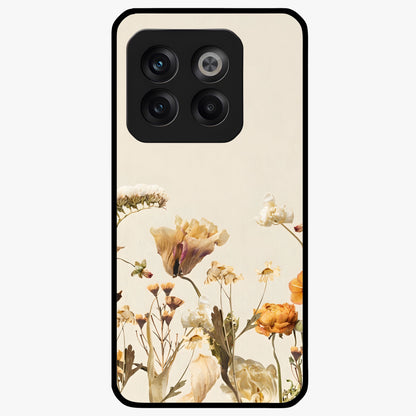 Vintage Petal Love With Custom Name Glass Case for 1+10T romantic front view featuring floral artwork with personalized name detail