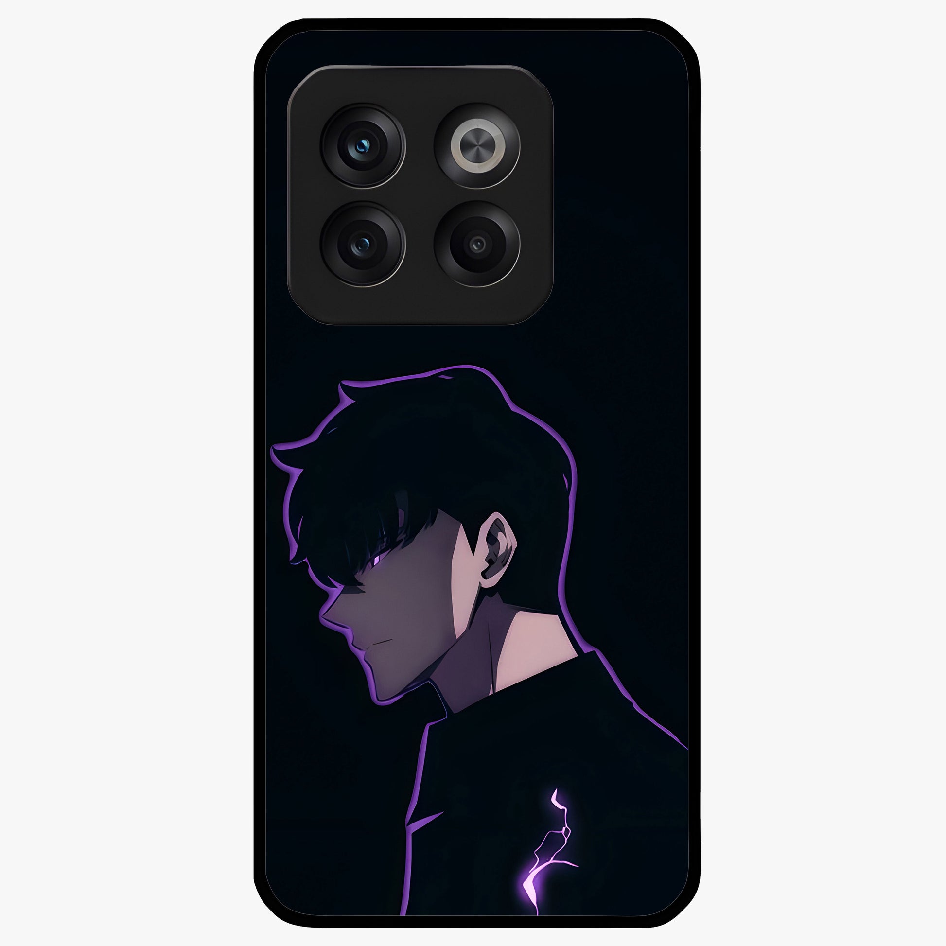 Void Lightning Phantom Glass Case for 1+10T electrifying front view featuring lightning inspired dark artwork