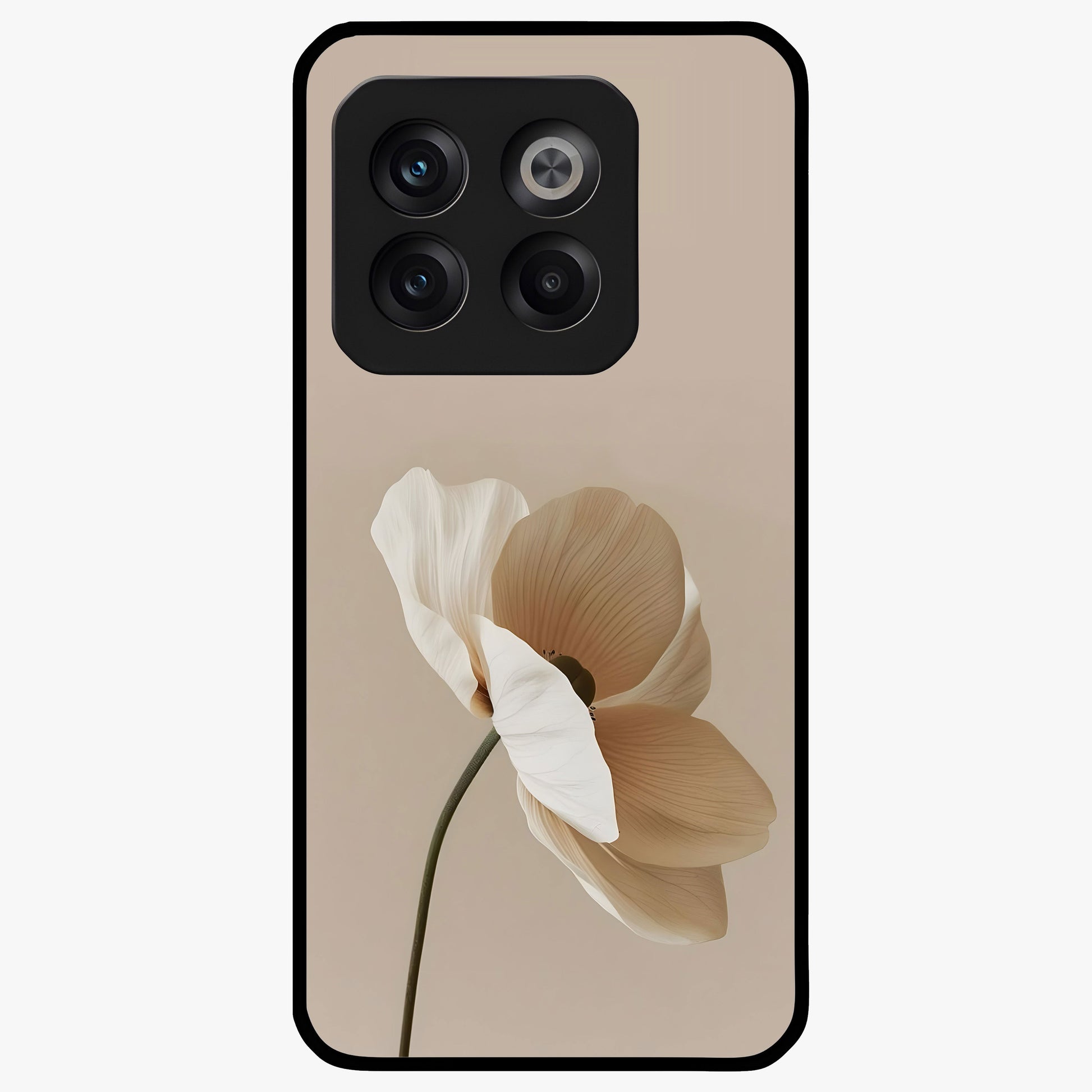 Whispering Petals Glass Case for 1+10T graceful front view featuring subtle floral artwork with airy vibe