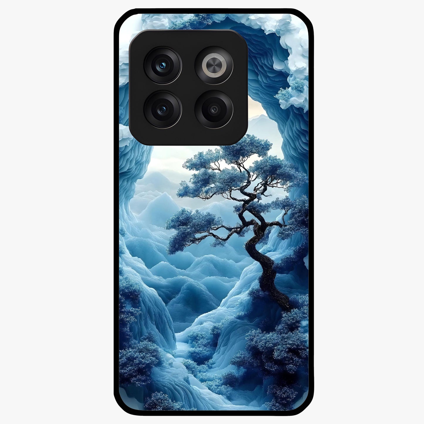 Winter Gate View Glass Case for 1+10T serene front view featuring snowy gate landscape artwork