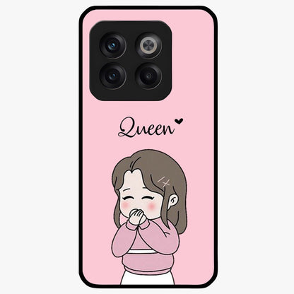 Blushing Love Moment Custom Name Glass Case for OnePlus 10T |1+10T
