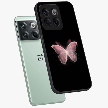 Celestial Wings Butterfly Glass Case for 1+10T angled mockup showcasing glossy finish and luminous wing detailing