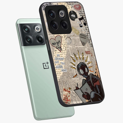 City Dream Sketch Glass Case for 1+10T captured at a warm angle highlighting urban line details, gloss, and edge clarity.