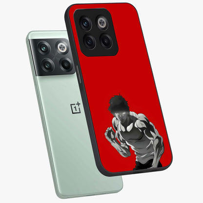 Crimson Power Rush Glass Case for 1+10T angled mockup showcasing glossy finish and high energy design