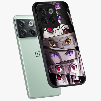Eyes of Destiny Glass Case for 1+10T angled mockup showcasing glossy glass finish and intense detailing
