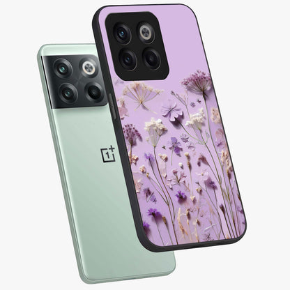 Lavender Blossom Dream Glass Case for 1+10T angled mockup showcasing glossy finish and pastel purple tones
