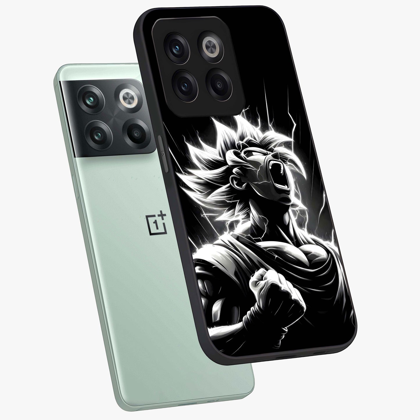 Limitless Power Unleashed Glass Case for 1+10T angled mockup showcasing glossy finish and dramatic power detailing