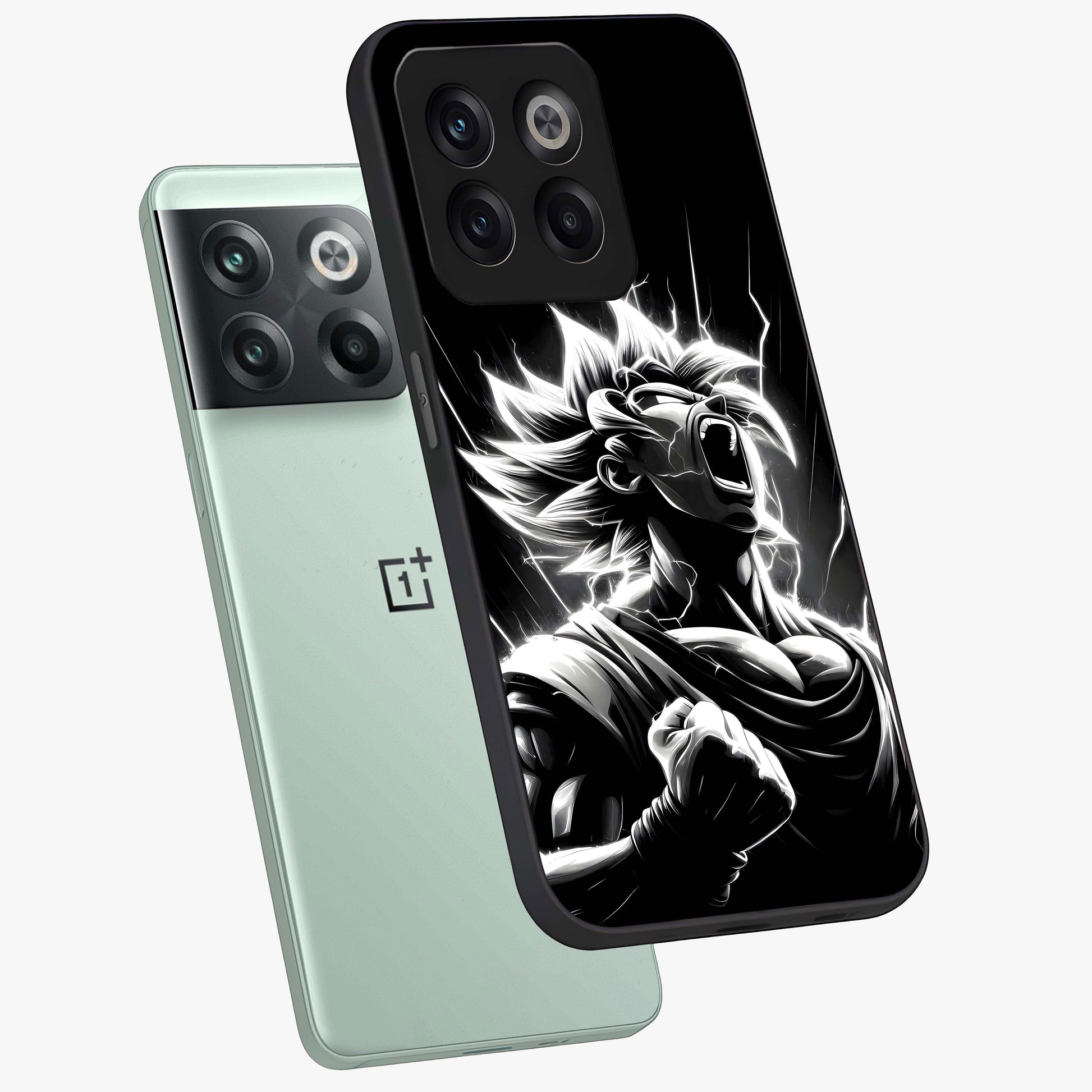 Limitless Power Unleashed Glass Case for 1+10T angled mockup showcasing glossy finish and dramatic power detailing