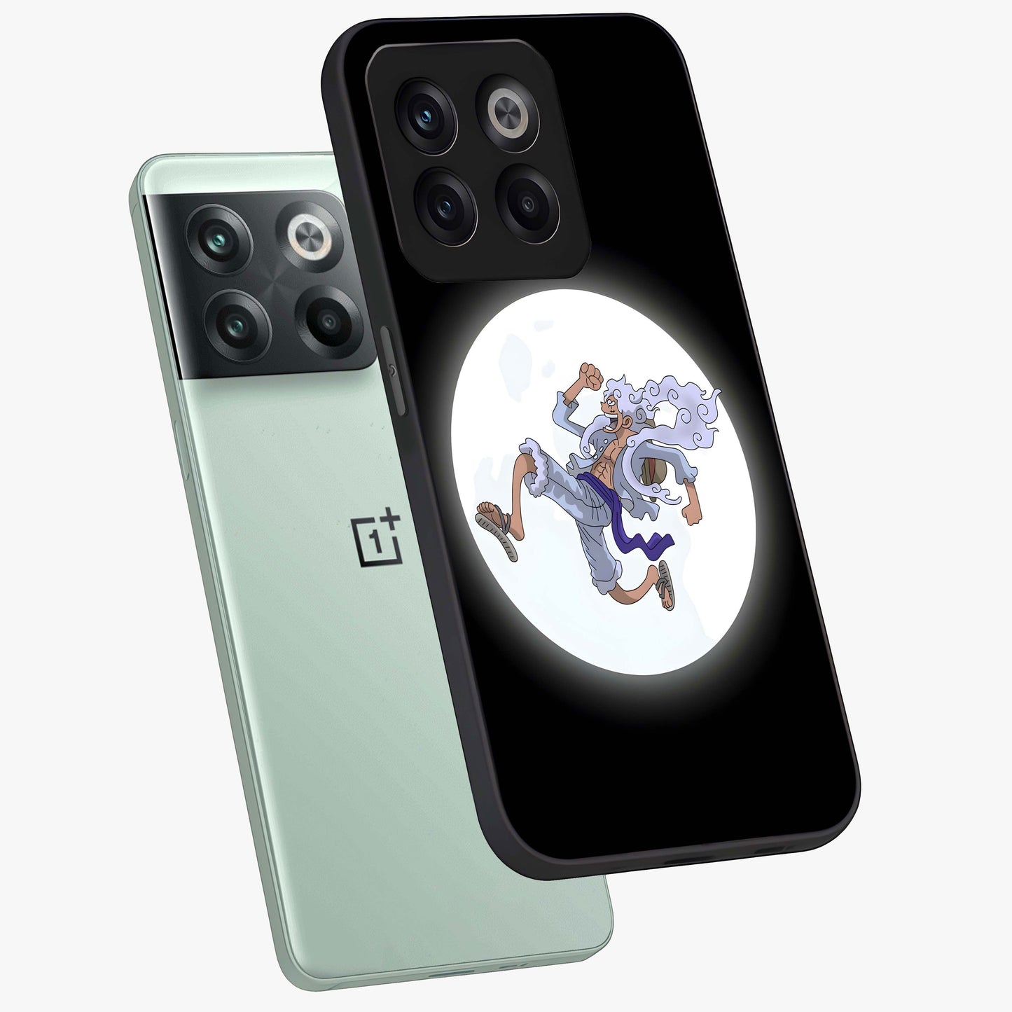 Moonlit Freedom Dance Glass Case for 1+10T angled mockup showcasing glossy finish and flowing night gradients