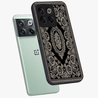 Noir Bloom Elegance Glass Case for 1+10T angled mockup showcasing glossy finish and refined bloom detailing