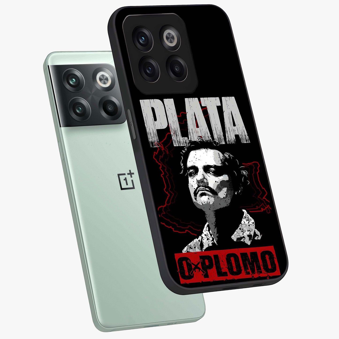 Notorious Crime Empire Glass Case for 1+10T angled mockup showcasing glossy finish and dark urban tones