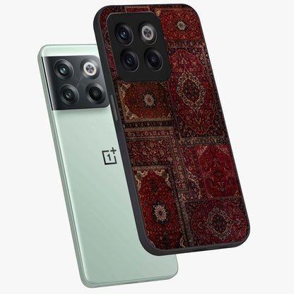 Persian Velvet Tale Glass Case for 1+10T angled mockup showcasing glossy finish and rich deep tones