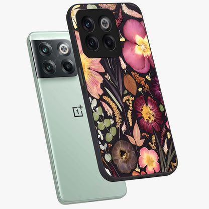 Petal Dream Tapestry Glass Case for 1+10T angled mockup showcasing glossy finish and rich bloom detailing