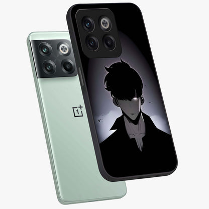 Silent Shadow Awakening Glass Case for 1+10T angled mockup showcasing glossy finish and dramatic shadow detailing