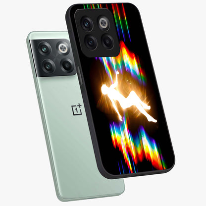 Soul in Spectrum Glass Case for 1+10T angled mockup showcasing glossy finish and vibrant gradient detailing