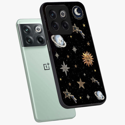 Stars and Planets Brooches Glass Case for 1+10T angled mockup showcasing glossy finish and luminous space tones