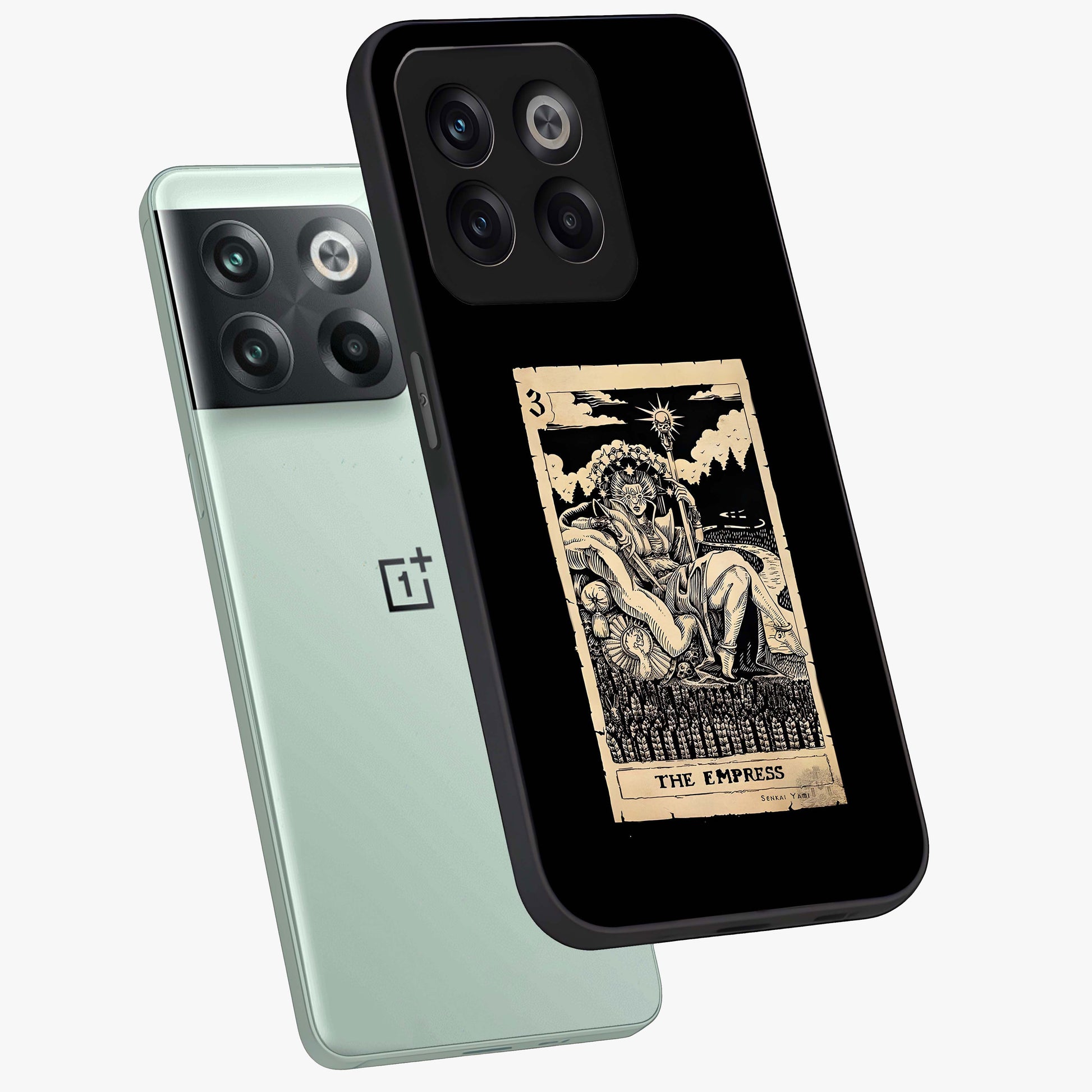 The Empress Glass Case for 1+10T angled mockup showcasing glossy finish and rich luxurious tones