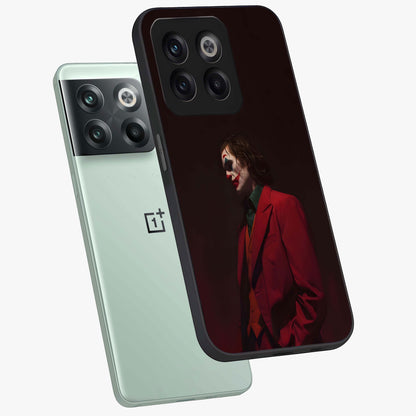 Tragic Chaos King Glass Case for 1+10T angled mockup showcasing glossy finish and bold shadow detailing