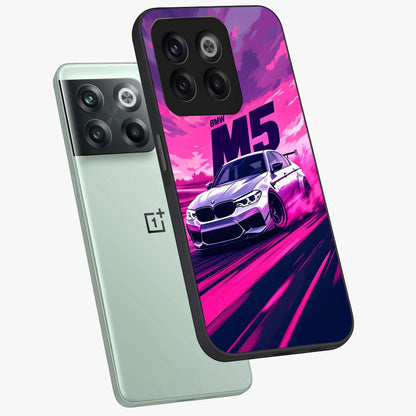Velocity Drift Pulse Glass Case for 1+10T angled mockup showcasing glossy finish and bold speed gradients