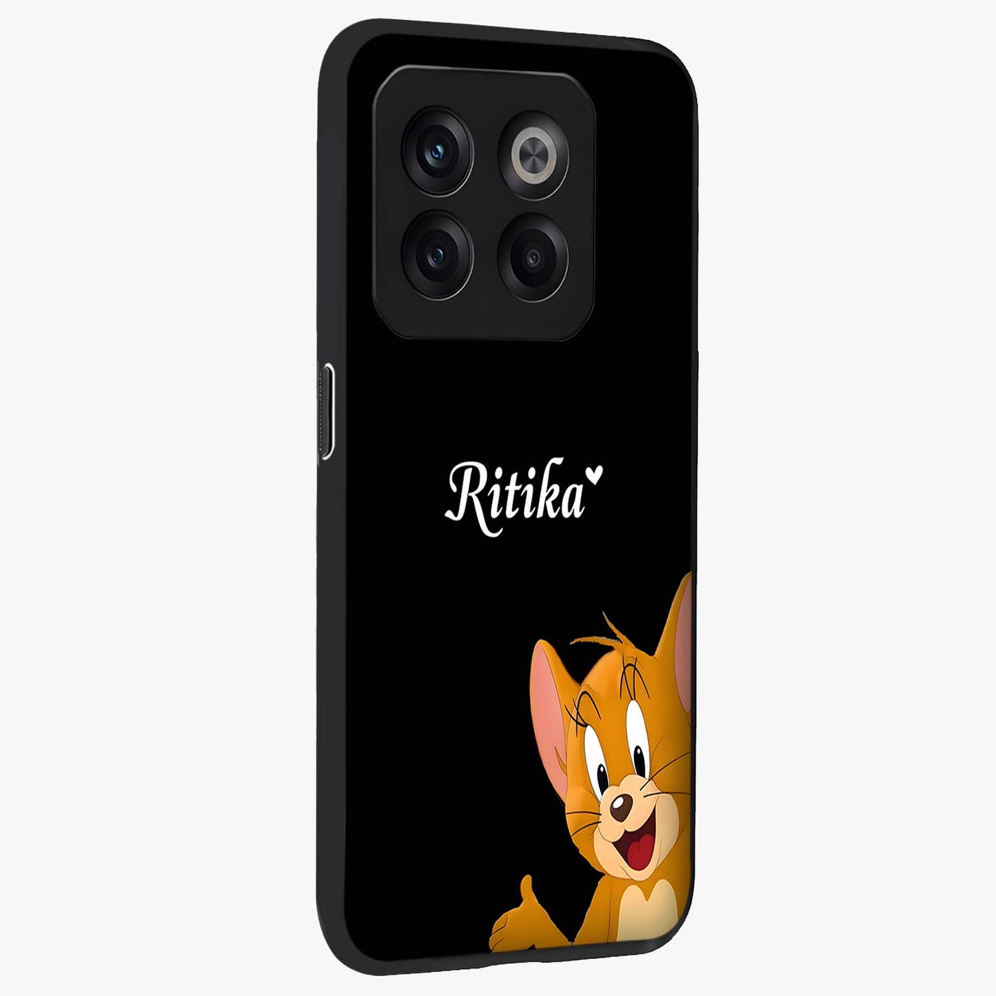 Forever Chasing Love Jerry Custom Name Glass Case for OnePlus 10T |1+10T