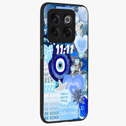 Aesthetic Be Kind Eye Glass Case for 1+10T side perspective highlighting artistic eye graphic details