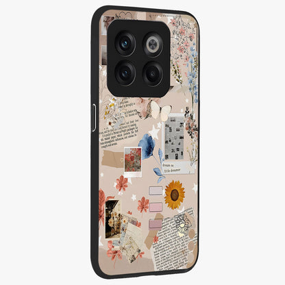 Aesthetic Butterfly Glass Case for 1+10T side perspective highlighting premium edges and butterfly illustration