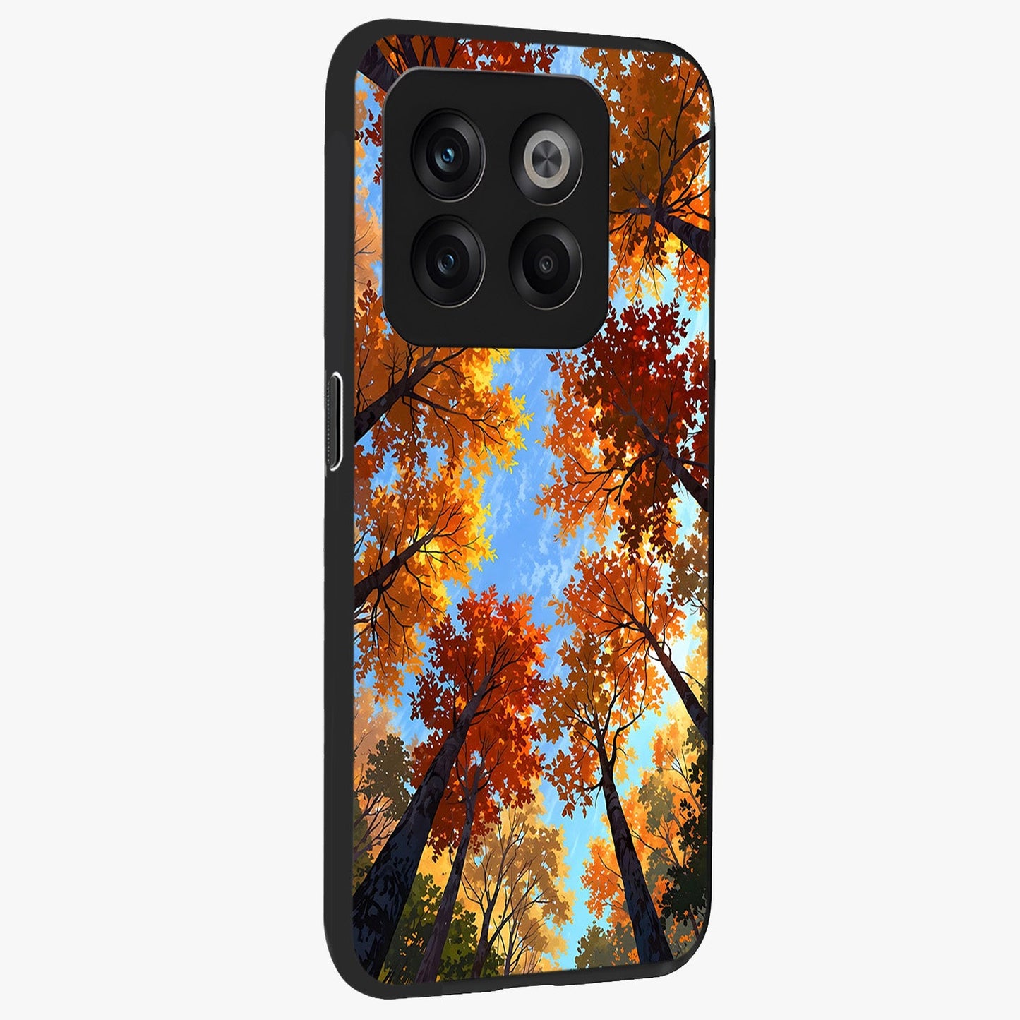 Amber Canopy Glow Glass Case for 1+10T side perspective highlighting rich nature inspired design details