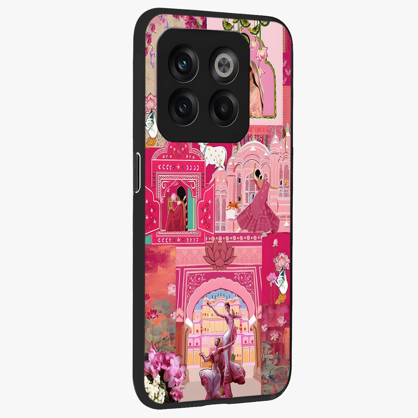 Blossoms of Rajasthan Glass Case for 1+10T side perspective highlighting intricate heritage detailing and bold colors