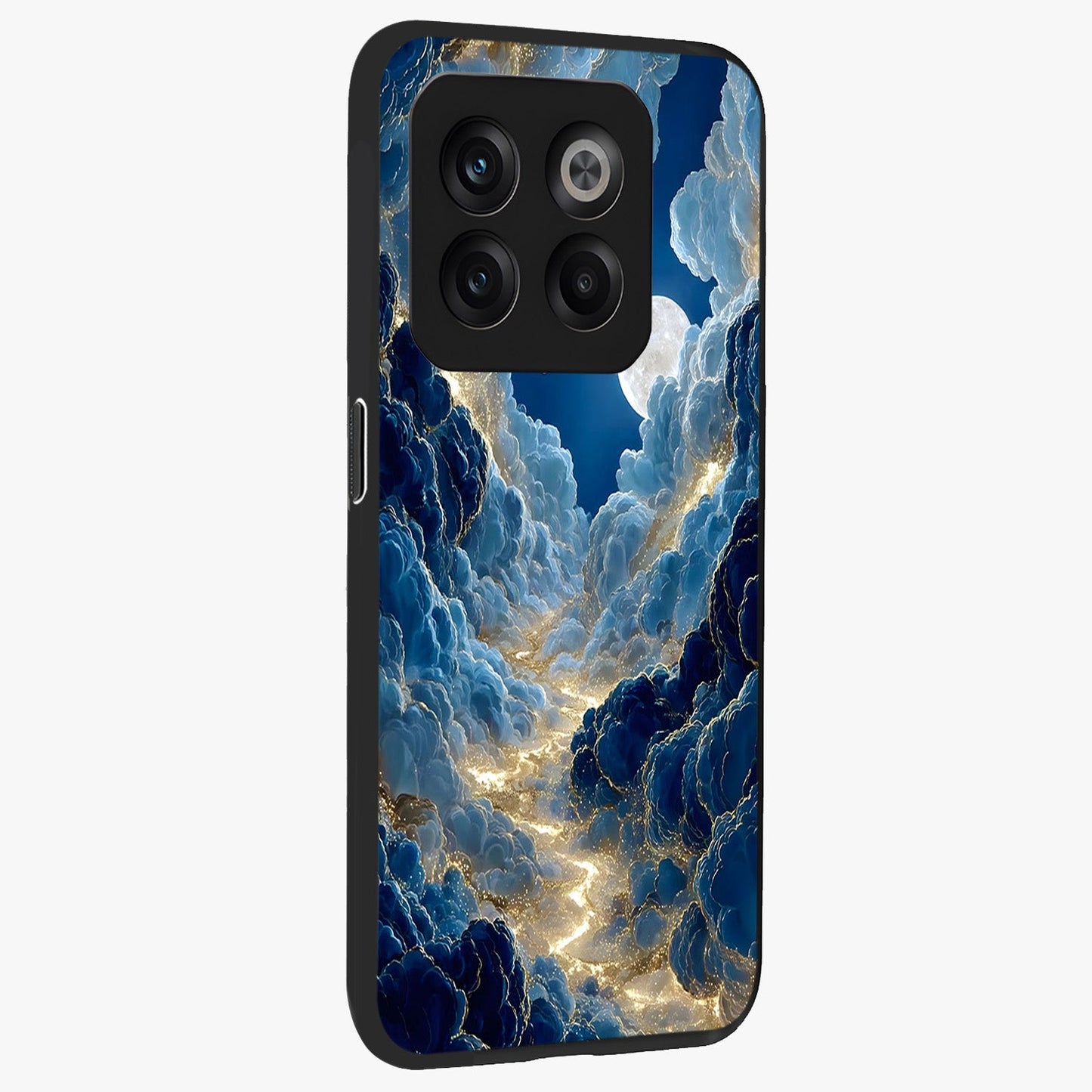 Celestial Cloud Path Glass Case for 1+10T side perspective highlighting airy cloud details and premium build