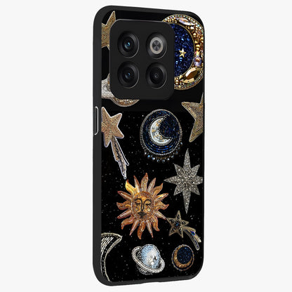 Celestial Gem Constellations Glass Case for 1+10T side perspective highlighting intricate star patterns and premium build