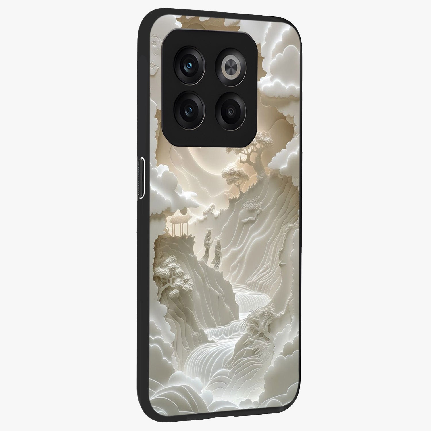Celestial Origami Glass Case for 1+10T side perspective highlighting sharp detailing and smooth premium build