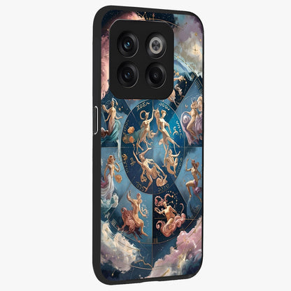Celestial Signs Dance Glass Case for 1+10T side perspective highlighting flowing celestial patterns and sleek edges